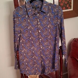 Banana Republic Blue Paisley Womans Shirt